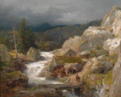 Mill by the Mountain Stream (1861) by Andreas Achenbach